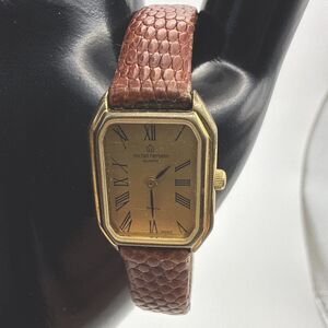 Ladies Michel Herbelin Wristwatch Lizard Grain Strap, New Battery, Runs Great